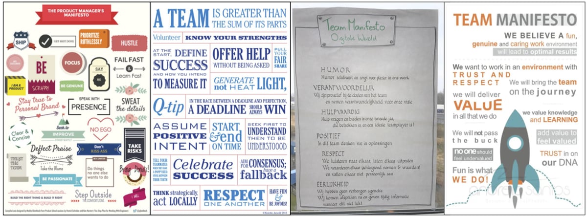 Example of Team Manifestos found online