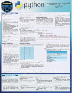 Python Programming Language QuickStudy Laminated Reference Guide