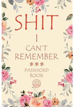 Shit I Can't Remember: Password Book with Alphabetical Tabs, Funny Password Keeper and Organizer for Usernames, Logins, Website and Email