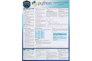 Python Programming Language QuickStudy Laminated Reference Guide