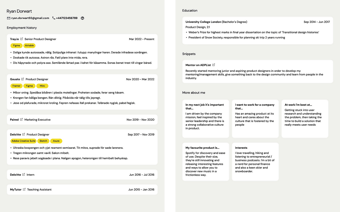 Link: A product designer’s redesign of the traditional CV/resume (pt.1)
