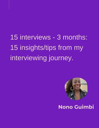 Article: Nono Guimbi on LinkedIn: 3 years ago, I was interviewing for my current role. At the time, I was… | 13 comments