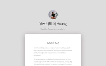 Link: Yiwei (Rick) Huang | Software Engineer