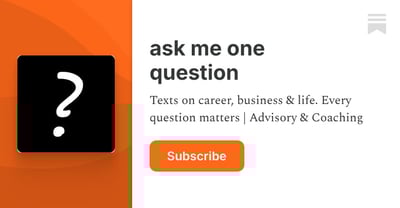 Article: ask me one question | Marco Ferra | Substack