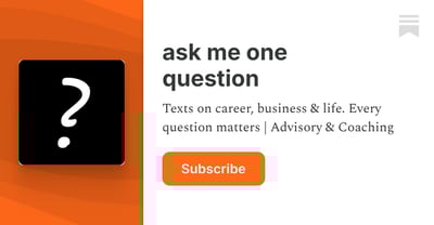 Article: ask me one question | Marco Ferra | Substack