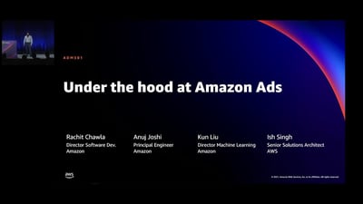 Video: AWS ReInvent 2021 - Under the hoods at Amazon Ads