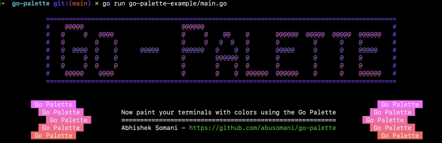Style your terminals using Go-Palette 🎨